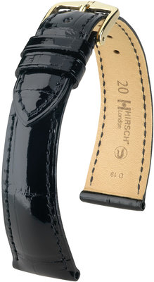 Cinturino nero in pelle Hirsch London M 04307150-1 (pelle di alligatore) Hirsch selection