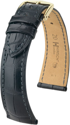 Cinturino nero in pelle Hirsch London M 04307159-1 (pelle di alligatore)
