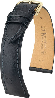 Cinturino nero in pelle Hirsch Massai Ostrich L 04362050-1 (pelle di struzzo) Hirsch selection