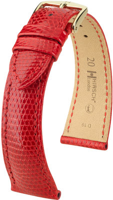 Cinturino rosso in pelle Hirsch London L 04366020-1 (pelle di lucertola) Hirsch selection