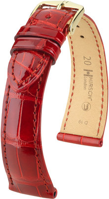 Cinturino rosso in pelle Hirsch London M 04307120-1 (pelle di alligatore) Hirsch selection