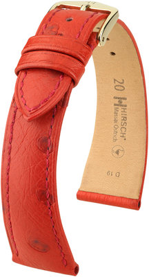 Cinturino rosso in pelle Hirsch Massai Ostrich L 04362020-1 (pelle di struzzo) Hirsch selection