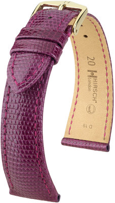 Cinturino viola in pelle Hirsch London M 04366187-1 (pelle di lucertola) Hirsch selection