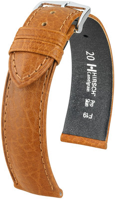 Cinturino marrone in pelle Hirsch Camelgrain XL 01009210-2 (pelle di vitello)