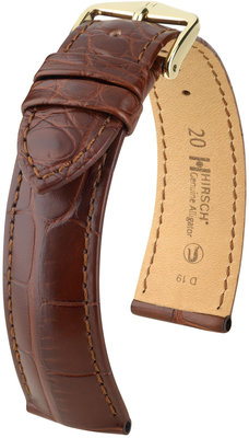 Cinturino marrone in pelle Hirsch Genuine Alligator M 10200719-1 (pelle di alligatore)
