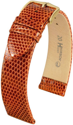 Cinturino marrone in pelle Hirsch Lizard M 01766170-1 (Pelle di lucertola)