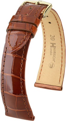 Cinturino marrone in pelle Hirsch London M 04307170-1 (pelle di alligatore) Hirsch selection