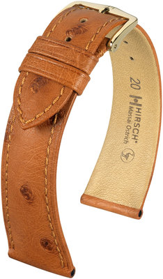 Cinturino marrone in pelle Hirsch Massai Ostrich L 04362070-1 (pelle di struzzo) Hirsch selection