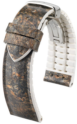 Cinturino marrone Hirsch Stone M 0920044131-2 (Pietre / Gomma naturale)