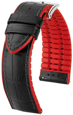 Cinturino nero Hirsch Andy L 0922028050-2 (Pelle di vitello / gomma naturale)