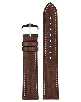 Cinturino in pelle Hirsch Boston M 01302110-2, marrone, pelle di vitello, lunghezza M, Quick Release