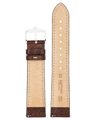 Cinturino in pelle Hirsch Boston M 01302110-2, marrone, pelle di vitello, lunghezza M, Quick Release