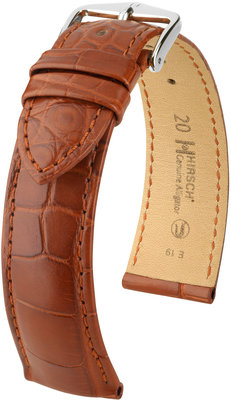 Cinturino marrone in pelle Hirsch Genuine Alligator L 10220779-2 (pelle di alligatore)