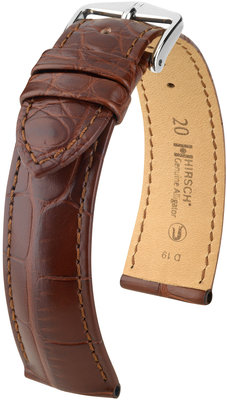 Cinturino marrone in pelle Hirsch Genuine Alligator L10220719-2 (pelle di alligatore)