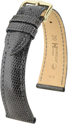 Cinturino grigio in pelle Hirsch London L 04366030-1 (pelle di lucertola) Hirsch selection