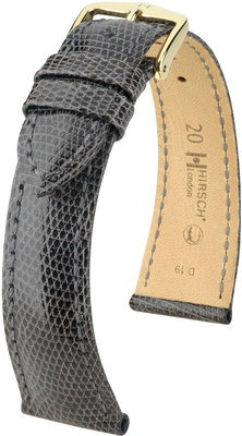Cinturino grigio in pelle Hirsch London M 04366130-1 (pelle di lucertola) Hirsch selection