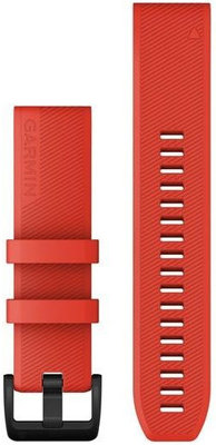 Cinturino Garmin QuickFit 22mm, in silicone, rosso, fibbia nera (Fenix 7/6/5, Epix 2, ecc.)