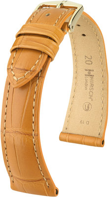 Cinturino in pelle marrone chiaro Hirsch London M 04307175-1 (pelle di alligatore) Hirsch selection