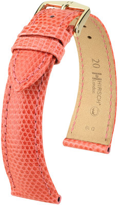 Cinturino in pelle arancione chiaro Hirsch London L 04366022-1 (pelle di lucertola) Hirsch selection