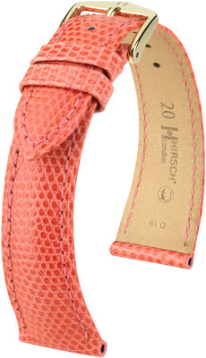 Cinturino in pelle arancione chiaro Hirsch London M 04366122-1 (pelle di lucertola) Hirsch selection
