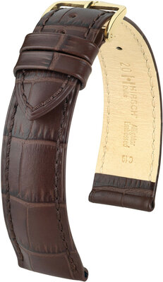 Cinturino in pelle marrone scuro Hirsch Duke L 01028010OE-1 (pelle di vitello) Open End