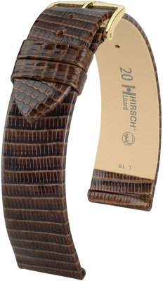 Cinturino in pelle marrone scuro Hirsch Lizard M 01766110-1 (pelle di lucertola)