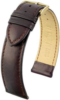 Cinturino in pelle marrone scuro Hirsch Merino L 01206010-1 (pelle di pecora)