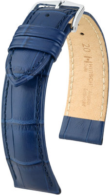 Cinturino in pelle blu scuro Hirsch Duke M 01028180-2 (pelle di vitello)