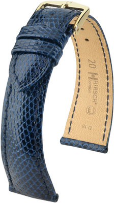 Cinturino in pelle blu scuro Hirsch London M 04366180-1 (pelle di lucertola) Hirsch selection