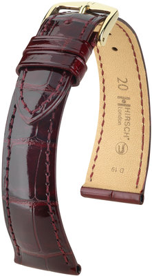 Cinturino bordeaux in pelle Hirsch London L 04307060-1 (pelle di alligatore) Hirsch selection