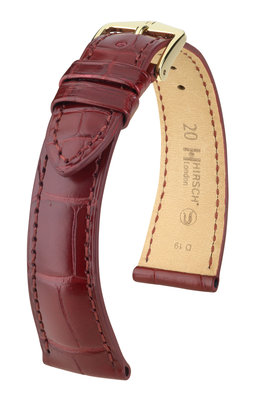 Cinturino bordeaux in pelle Hirsch London L 04307069-1 (pelle di alligatore) Hirsch selection