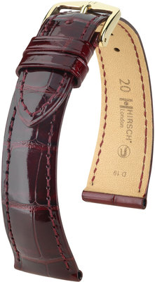 Cinturino bordeaux in pelle Hirsch London M 04307160-1 (pelle di alligatore) Hirsch selection