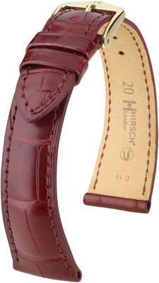 Cinturino bordeaux in pelle Hirsch London M 04307169-1 (pelle di alligatore) Hirsch selection