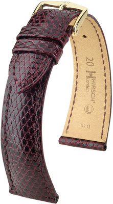 Cinturino bordeaux in pelle Hirsch London M 04366160-1 (pelle di lucertola) Hirsch selection