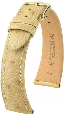 Cinturino beige in pelle Hirsch Massai Ostrich M 04262190-1 (pelle di struzzo) Hirsch Selection