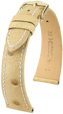 Cinturino beige in pelle Hirsch Massai Ostrich M 04262191-1 (pelle di struzzo) Hirsch Selection