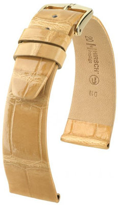 Cinturino beige in pelle Hirsch Prestige L 02207090-1 (pelle di alligatore) Hirsch Selection