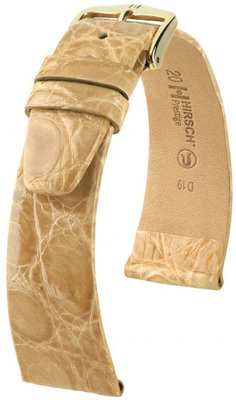 Cinturino beige in pelle Hirsch Prestige L 02208090-1 (pelle di coccodrillo) Hirsch Selection