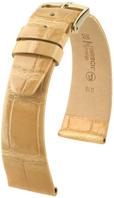 Cinturino beige in pelle Hirsch Prestige M 02307190-1 (pelle di alligatore) Hirsch Selection