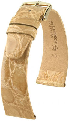 Cinturino beige in pelle Hirsch Prestige M 02308190-1 (pelle di coccodrillo) Hirsch Selection