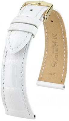 Cinturino bianco in pelle Hirsch London M 04207100-1 (pelle di alligatore) Hirsch Selection