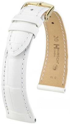 Cinturino bianco in pelle Hirsch London M 04207109-1 (pelle di alligatore) Hirsch Selection