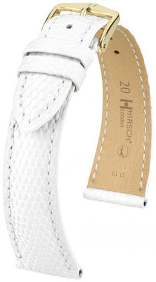 Cinturino bianco in pelle Hirsch London M 04266100-1 (pelle di lucertola) Hirsch Selection