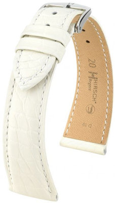 Cinturino bianco in pelle Hirsch Regent L 04107009-2 (pelle di alligatore) Hirsch Selection