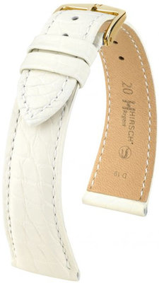 Cinturino bianco in pelle Hirsch Regent M 04107109-1 (pelle di alligatore) Hirsch Selection