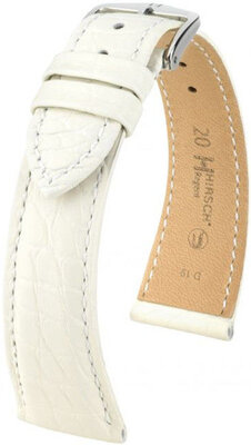 Cinturino bianco in pelle Hirsch Regent M 04107109-2 (pelle di alligatore) Hirsch Selection