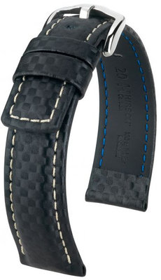 Cinturino nero in pelle Hirsch Carbon XL 02592250-2 (pelle di vitello)