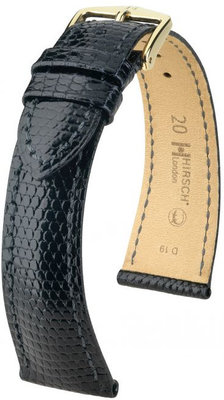 Cinturino nero in pelle Hirsch London M 04266150-1 (pelle di lucertola) Hirsch Selection