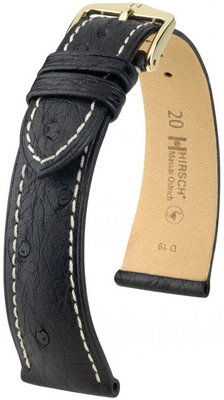 Cinturino nero in pelle Hirsch Massai Ostrich M 04262151-1 (pelle di struzzo) Hirsch Selection