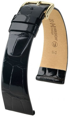 Cinturino nero in pelle Hirsch Prestige L 02207050-1 (pelle di alligatore) Hirsch Selection